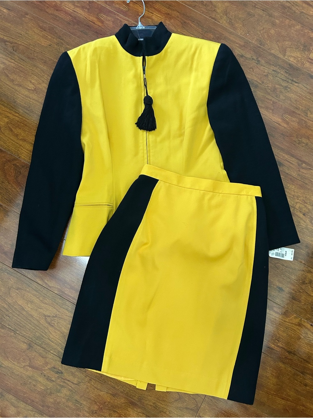 PSI by Alvin Bell Vintage Wool Yellow Suit Women’s 6 Skirt 80s Retro Power Suit